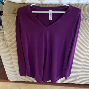Zenana Outfitters Deep Purple Long Sleeve Top New Medium